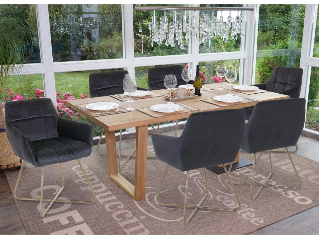 Calmetop-F37 Dining Chairs, Set of 6, Black, 75840KKMT