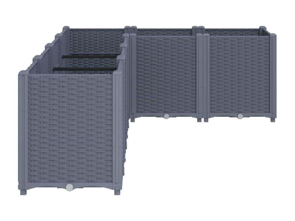 Grey planter 160x120x53 polypropylene 48490PYOI