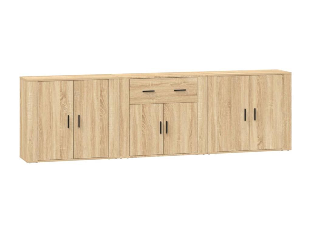 3-Piece Oak Buffet Set, Nidchicshop Engineered Wood, 34275UNIV
