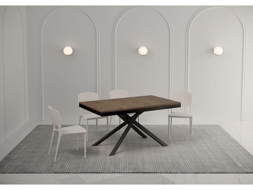 Extendable table 90x160/420 cm Nidchicshop walnut anthracite frame 03240NYWG