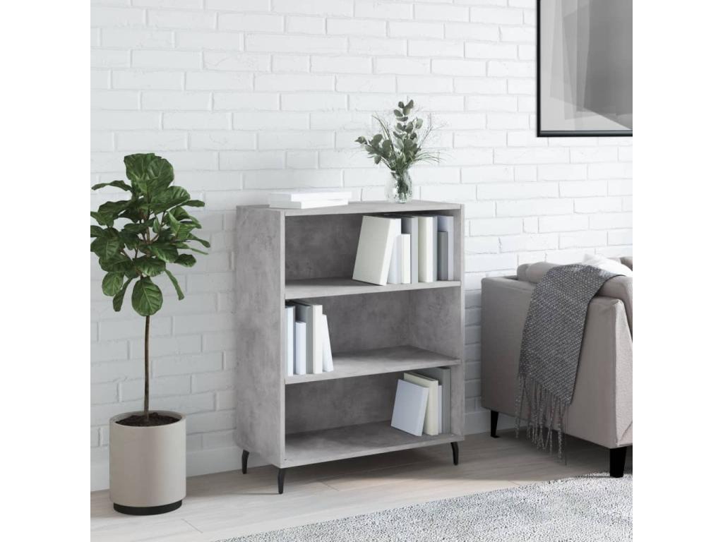 Concrete grey shelving unit 69.5x32.5x90 cm engineered wood 13281BWSG