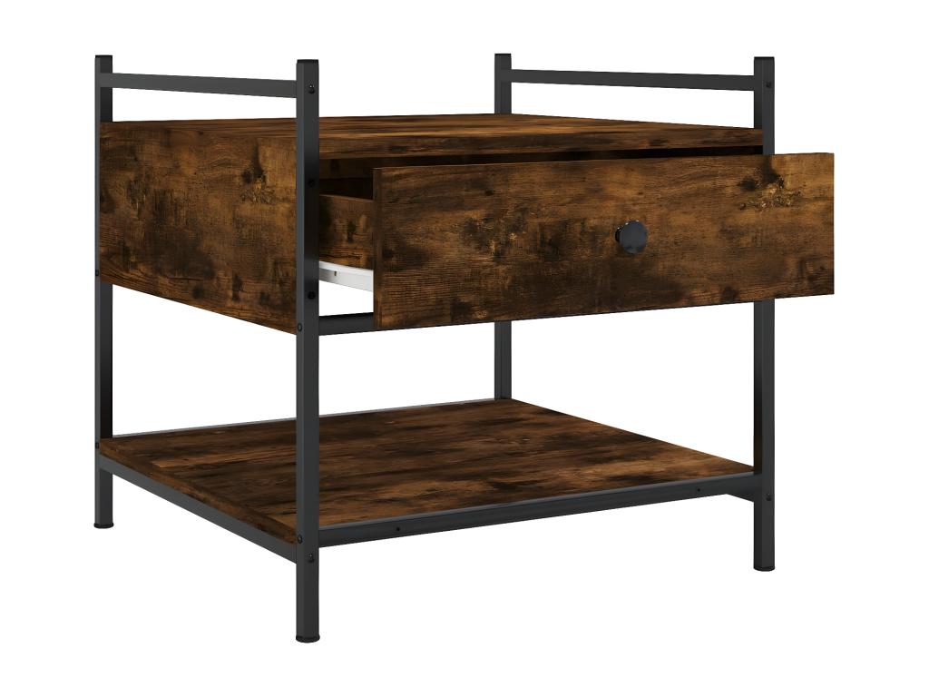 Smoked oak coffee table 50x50x50 cm engineered wood 35839WCYB