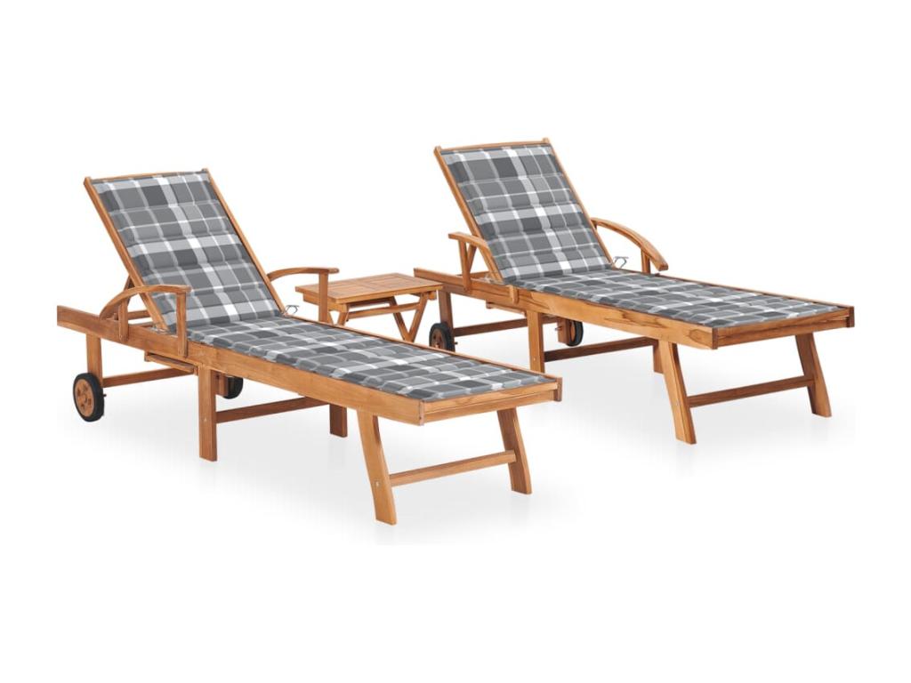 Set of 2 brown wooden sun loungers 195x51.5x35 cm 02 0012090 70486UNFO