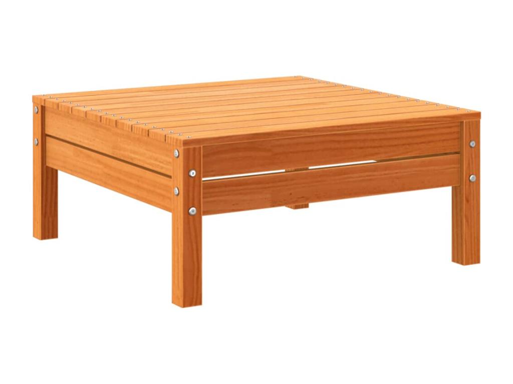 Garden footrest, brown wax finish, solid pine wood 09703LTPS