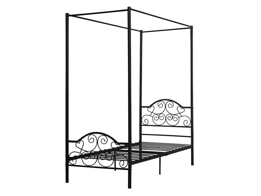 Nidchicshop Canopy Bed - 90x190 cm - Metal - Black 28011WONQ