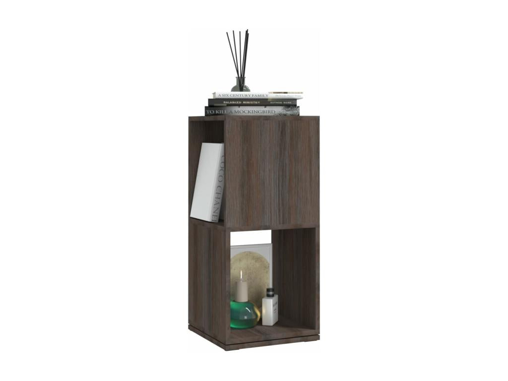 Rotating cabinet, grey and oak, 34.5x34.5x75.5 cm, chipboard, 26751OLJZ
