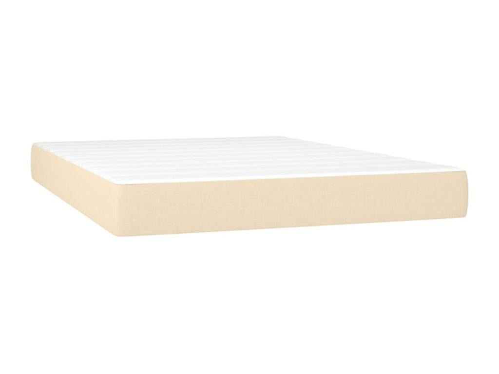Upholstered bed base with mattress, Cream, 140x190 cm, Fabric, 36745IKFA