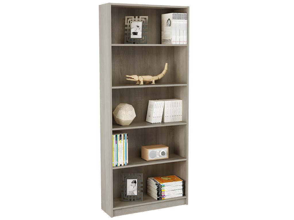 Oak-colored bookcase/shelf - Height 180 x Length 75 x Depth 25 cm 08211KHDH