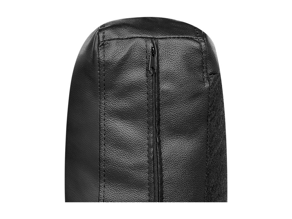 Right-hand corner sofa in black leather with adjustable headrest and washable covers, Stockholm II 61828FXWR