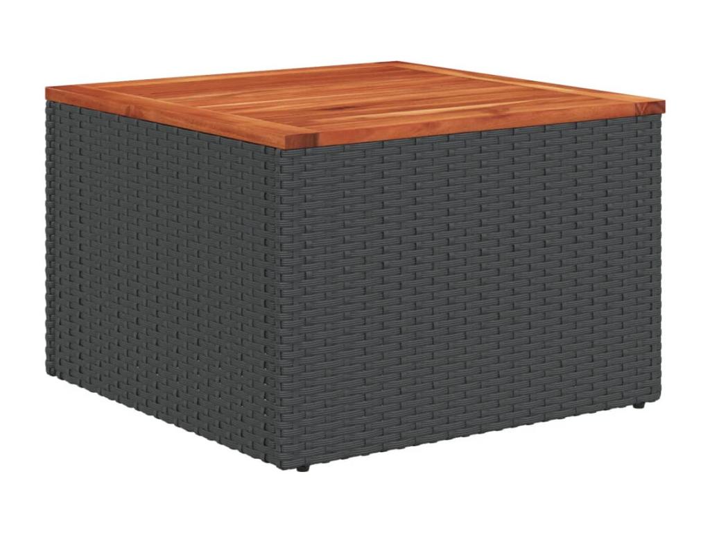 12-piece garden furniture set with cushions, black woven resin 01028WAIE