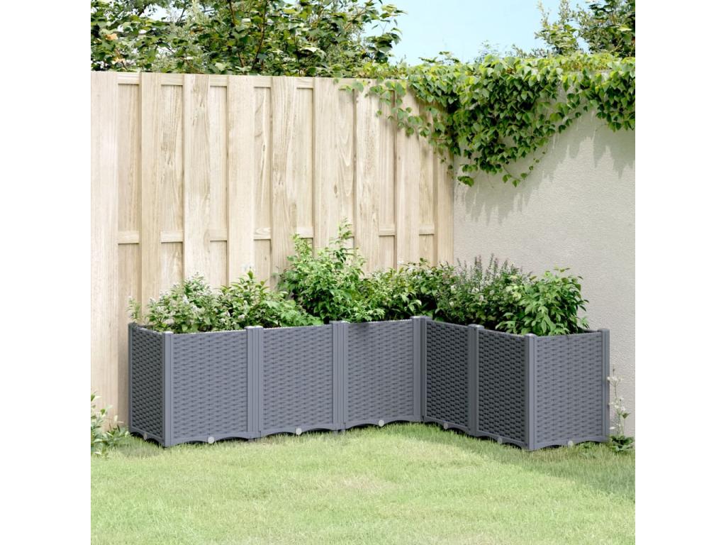Grey planter 160x120x53 polypropylene 48490PYOI