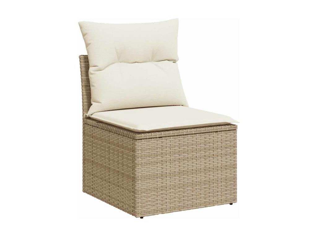 Garden furniture set with cushions, 8 pieces, beige wicker resin, Nidchicshop 57369XWBP