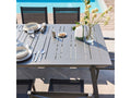 Extendable garden table and 10 chairs in grey aluminum 87265VOCO