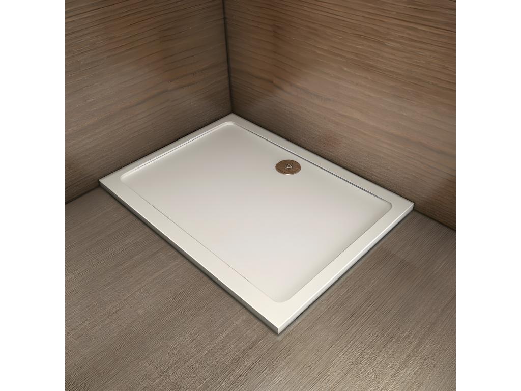 White shower tray 120x80x3cm rectangular Extra-flat Calmetop coat non-slip shower tray Classic model 18189SBQE