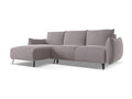 Left-hand corner sofa bed in velvet - lavender - Calmetop 38647NZTC