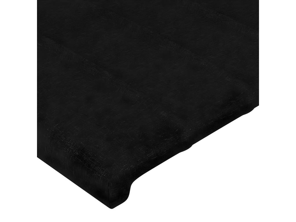 Headboard with wings, Black, 83x16x118/128 cm, Fabric, 65607CGVT