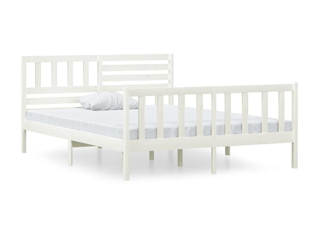 White Solid Wood Bed 120x190 Small Double 4 47152KOKT