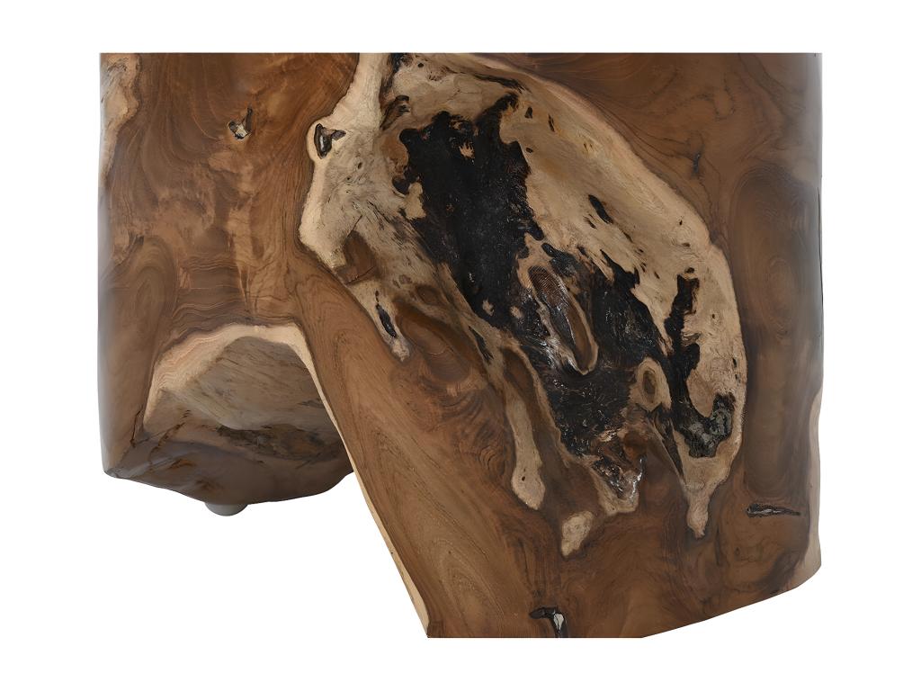 Round teak wood side table in natural color - diameter 30 x Height 45 cm 65640BIWC