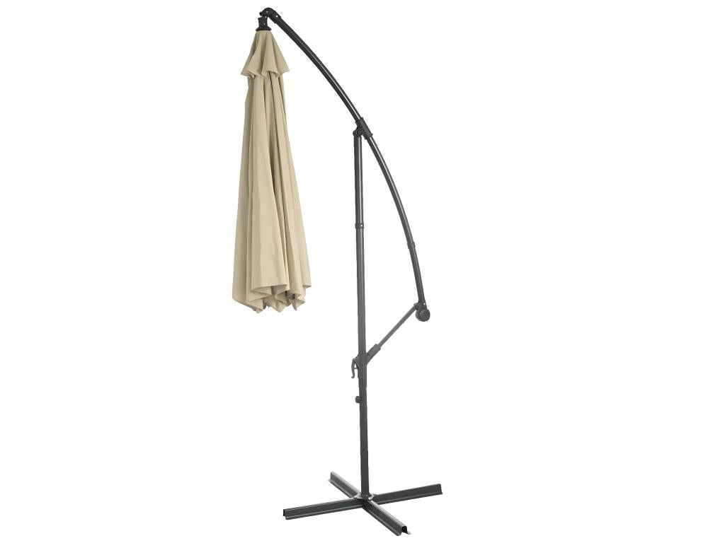 Nidchicshop 3m Semi-Offset Sunshade - Cream with Stand 41287SGBH