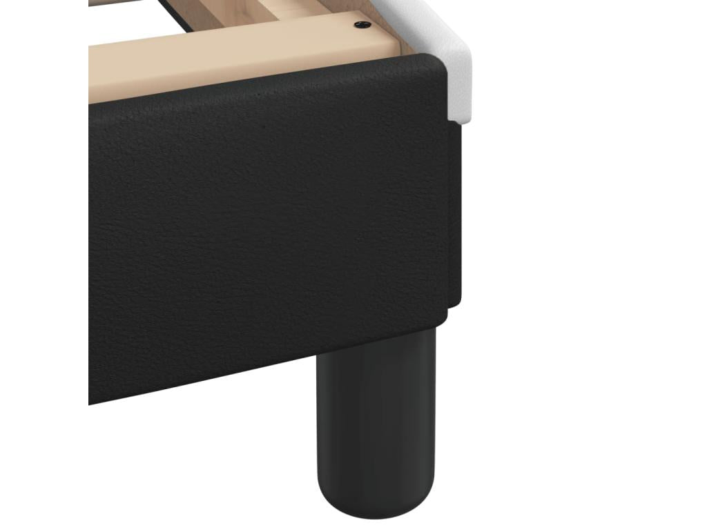 Bed with black and white mattress 80x200 cm faux leather 42848IMNM