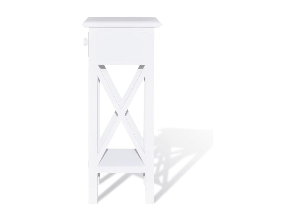 Side table with drawer, white, 03063ZOAL