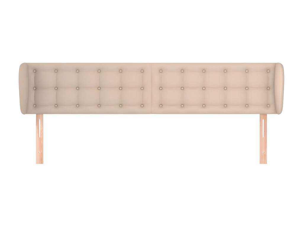 Headboard with wings, Cappuccino color, 163x23x78/88 cm, Faux leather, 78850OCAZ