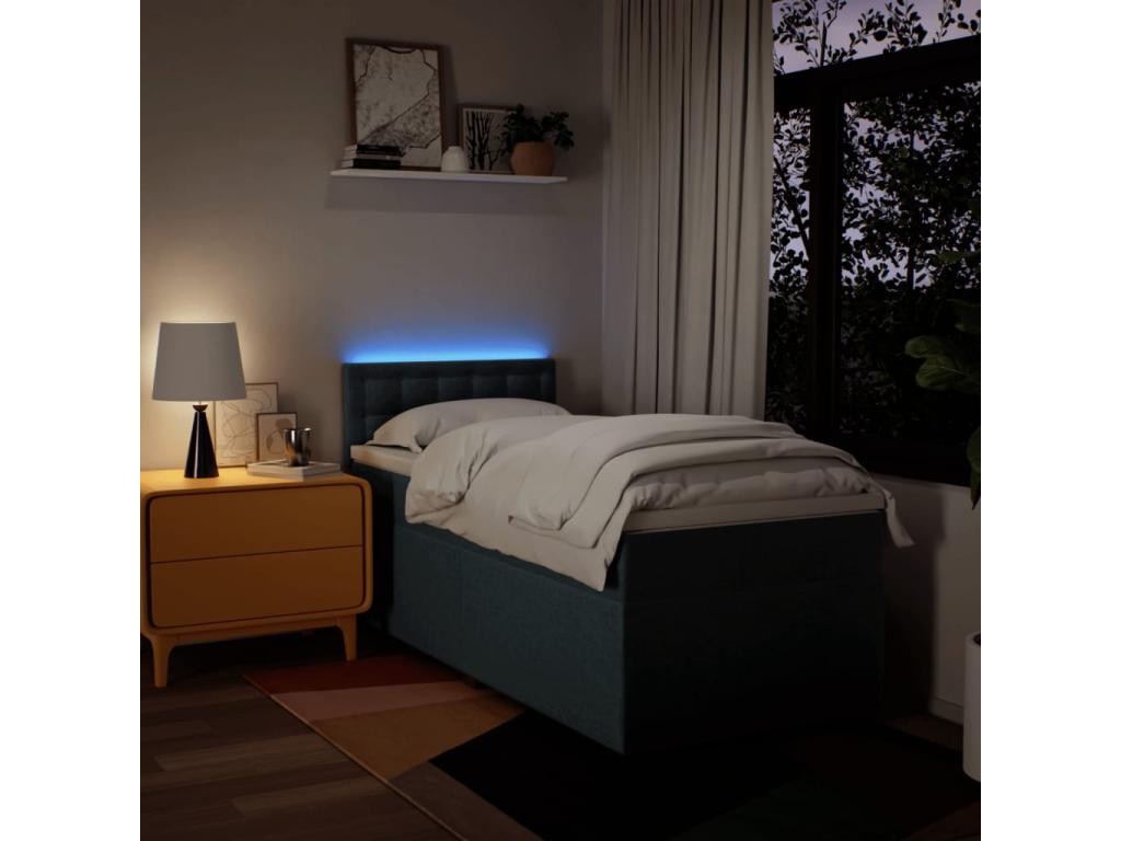 Bohometop bed base with mattress, blue, 90x190 cm, fabric, 77478JQYM