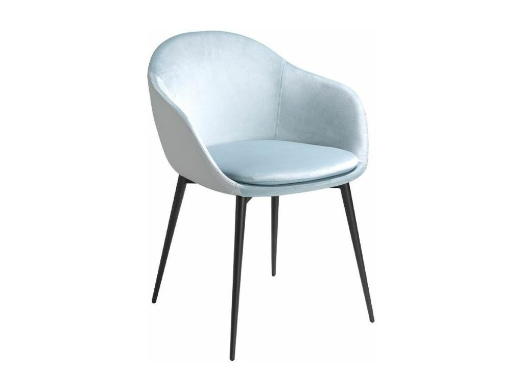 Velvet and eco-leather chair with black steel legs, Nidchicshop - Set of 2 - Color Nidchicshop 54 01415HXRB