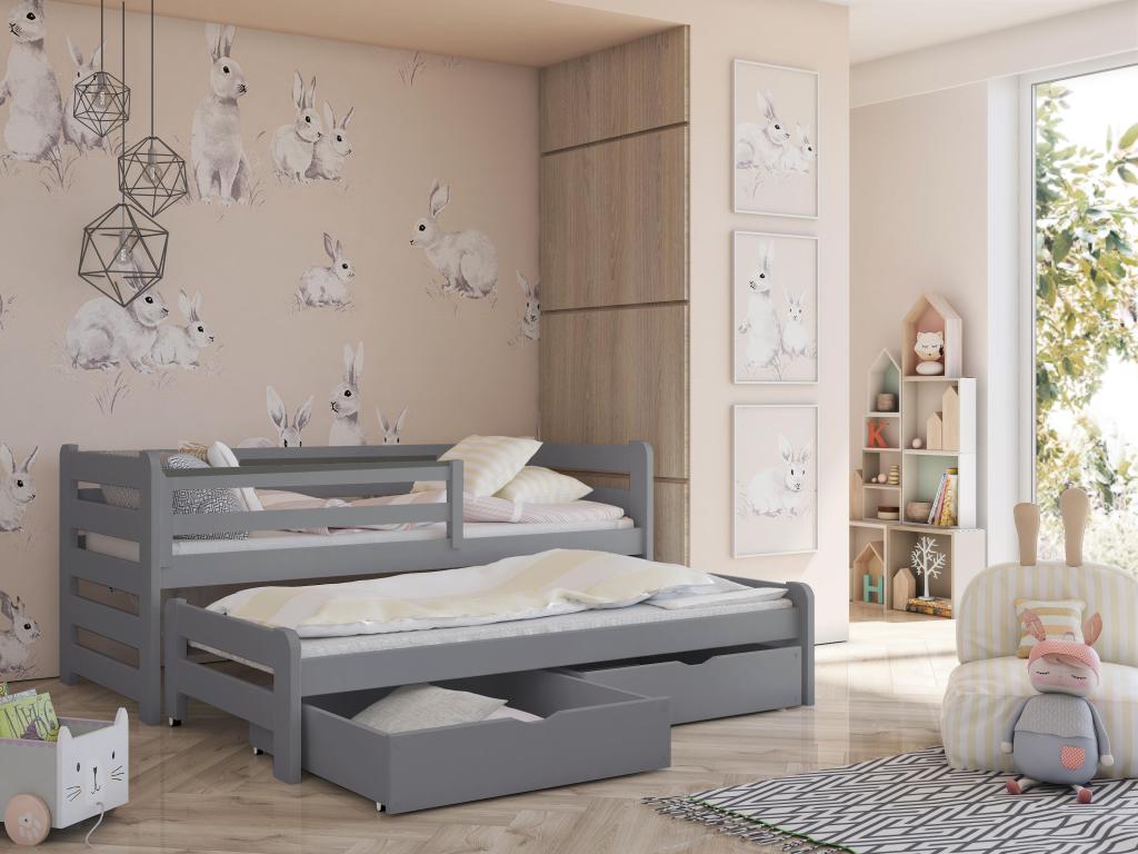 Nidchicshop KSB003 Children's Bed 80x200 cm Grey 84322YXHE