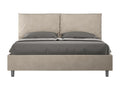 Bed with upholstered slatted base 160x210 microfiber sand Calmetop 91119NDTX