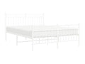 Metal bed frame with headboard/footboard, white, 140x190cm, 98293MDUP
