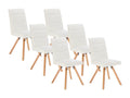 Set of 6 chairs in faux leather and rubberwood - White - Nidchicshop 09112KEZR