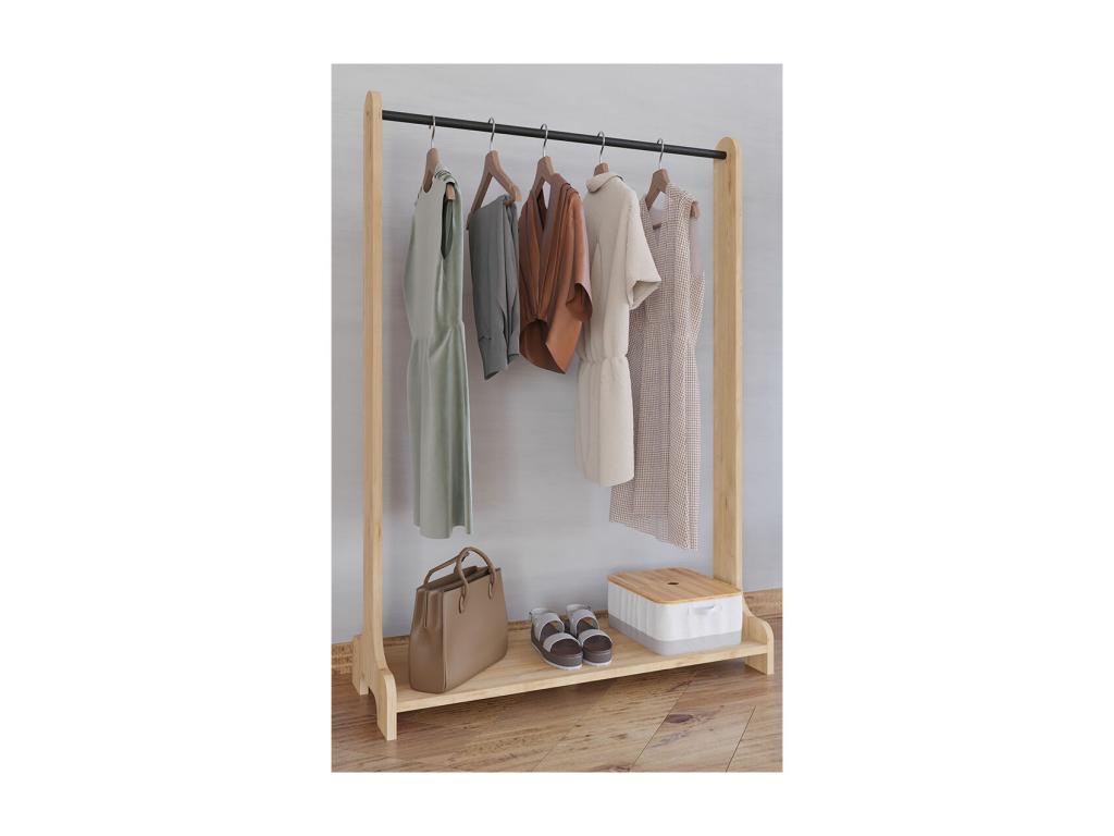 Calmetop open wooden wardrobe, walk-in closet with hanging rail, Calmetop - 128 cm, honey oak, 24668OBWY