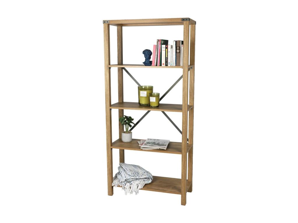 Office bookcase with metal crossbars, Nidchicshop collection – Dimensions 76x35x163 cm 10709PLNP