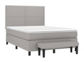 Upholstered bed base with mattress, light grey, 140x200cm, fabric, 78156HGHX
