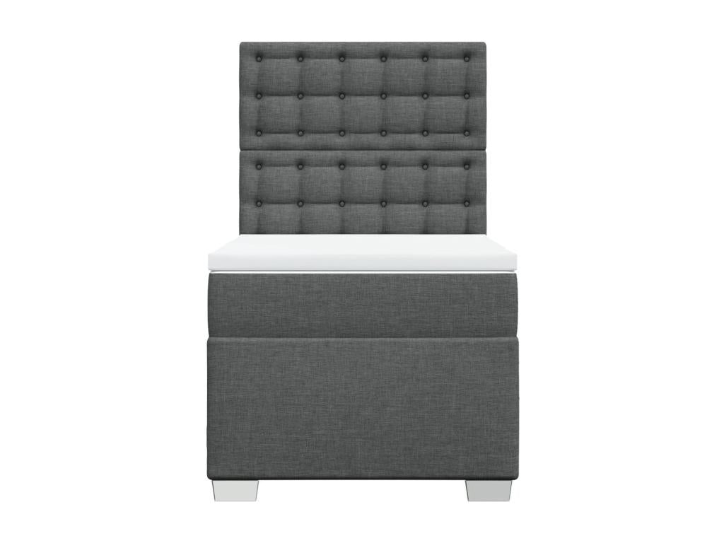 Calmetop bed base and mattress, dark grey, 90x190 cm, fabric, 97715KTNY