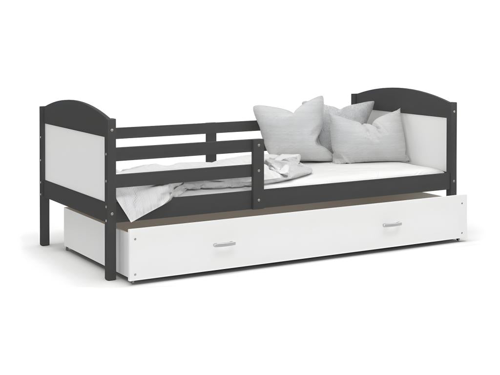 Nidchicshop Children's Bed 90x190cm Without Mattress Grey - White. Comes with bed base and drawer. 00965RQXE