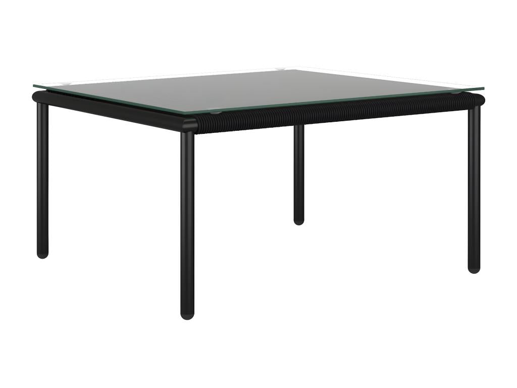 6-piece garden furniture set with cushions, black PVC, 05303LPYM