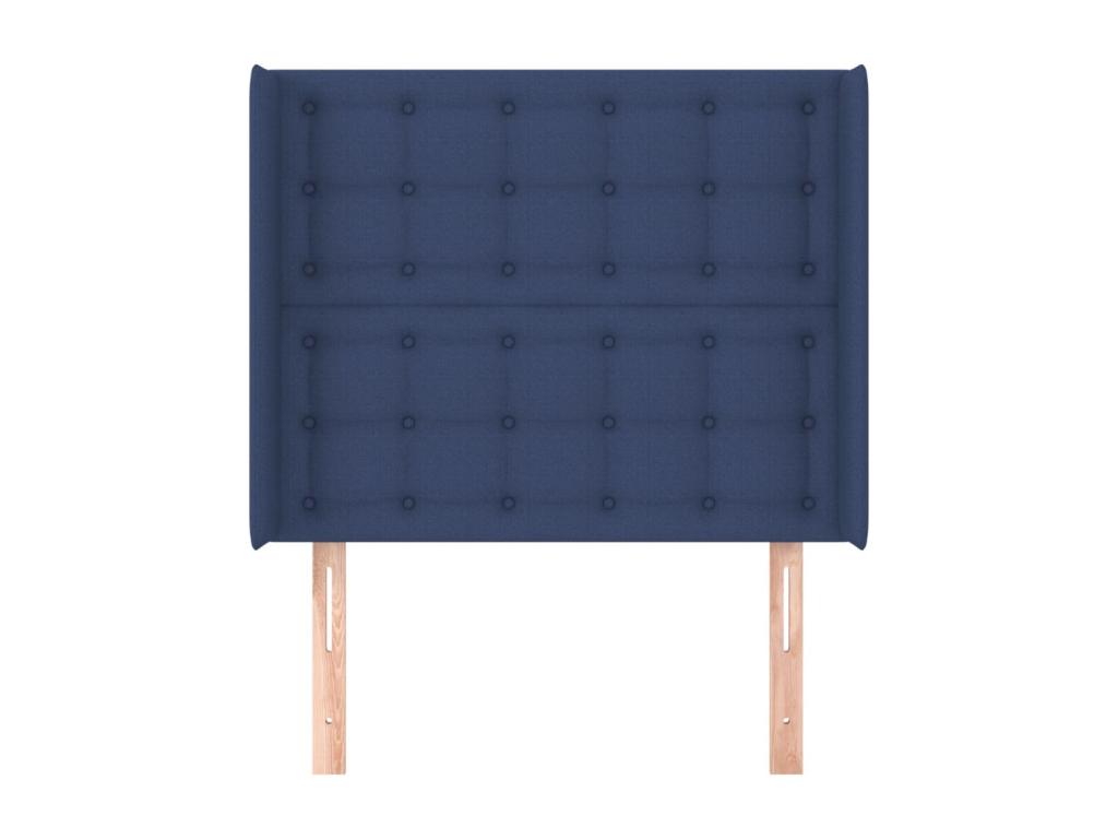 Headboard with wings, blue, 103x16x118/128 cm, fabric, 36485LEGL