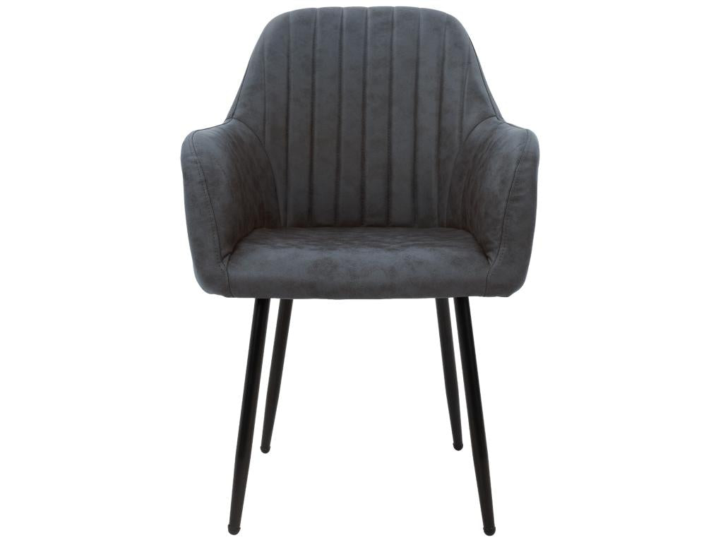 Nidchicshop Set of 4 dining chairs with backrest and armrests, anthracite 93086JKRN