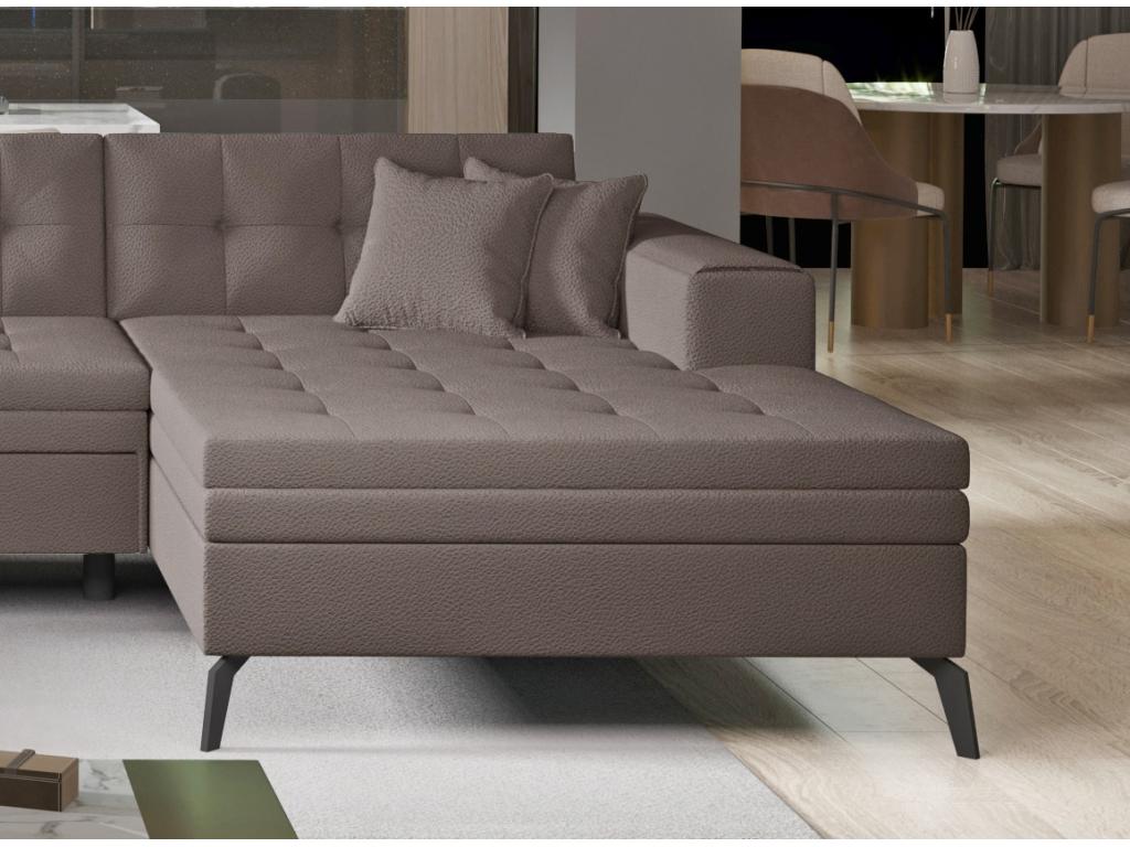 Nidchicshop 350cm 65874PPNW Panoramic Convertible Sofa in Light Brown Upholstered Fabric