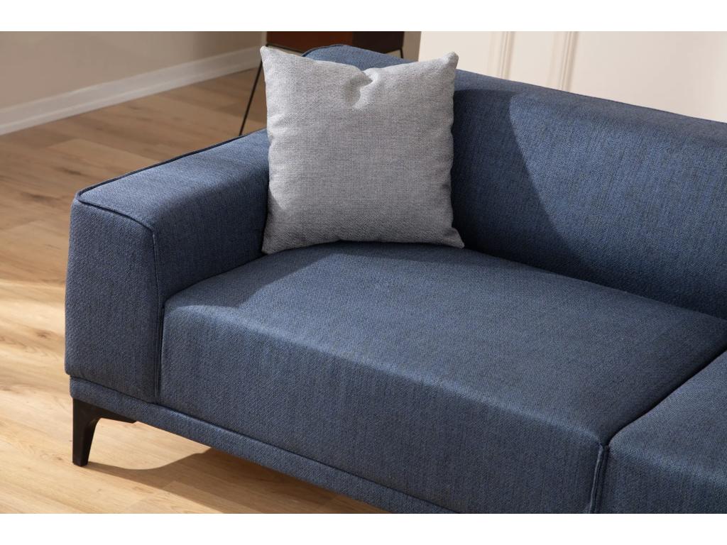 3-seater sofa with 2 cushions Nidchicshop Blue Fabric 96435SXLM
