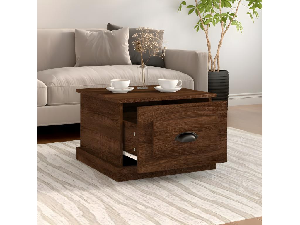 Coffee table, brown oak, 50x50x35 cm, engineered wood, 69474KYLS