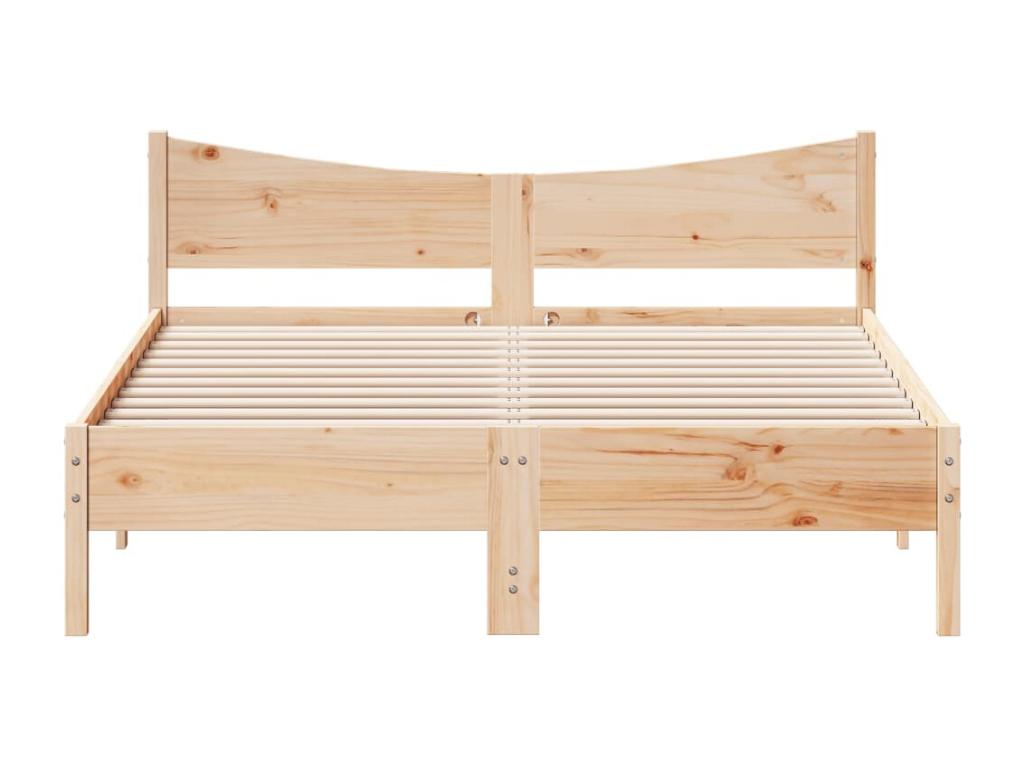 Bed frame without mattress 150x200 cm solid pine wood 46058QVXA