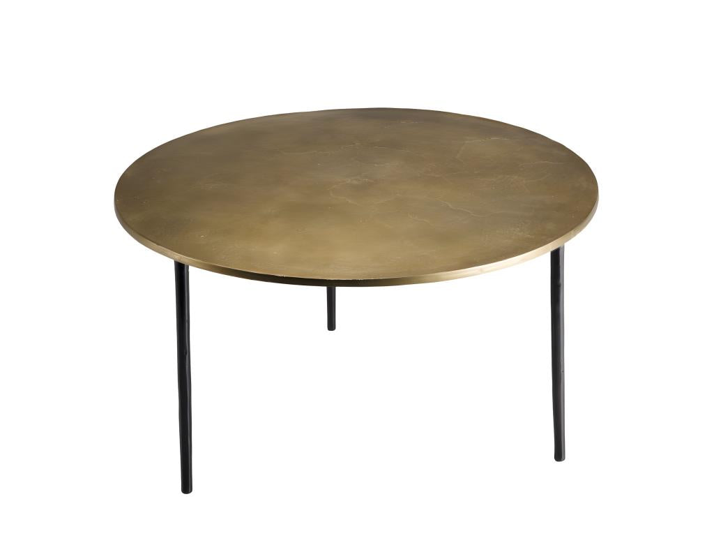 Bohometop - Round coffee table 80x80cm gold aluminum top black legs 94119LLIF