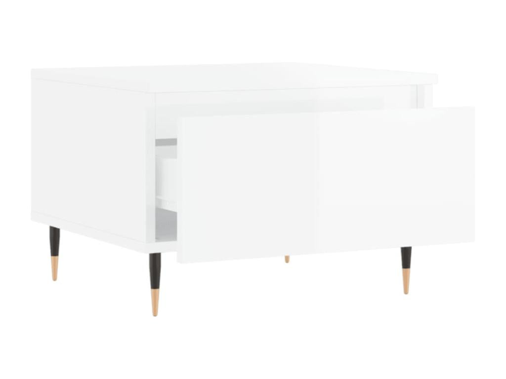 Glossy white coffee table 50x46x35 cm engineered wood 34140GXXV