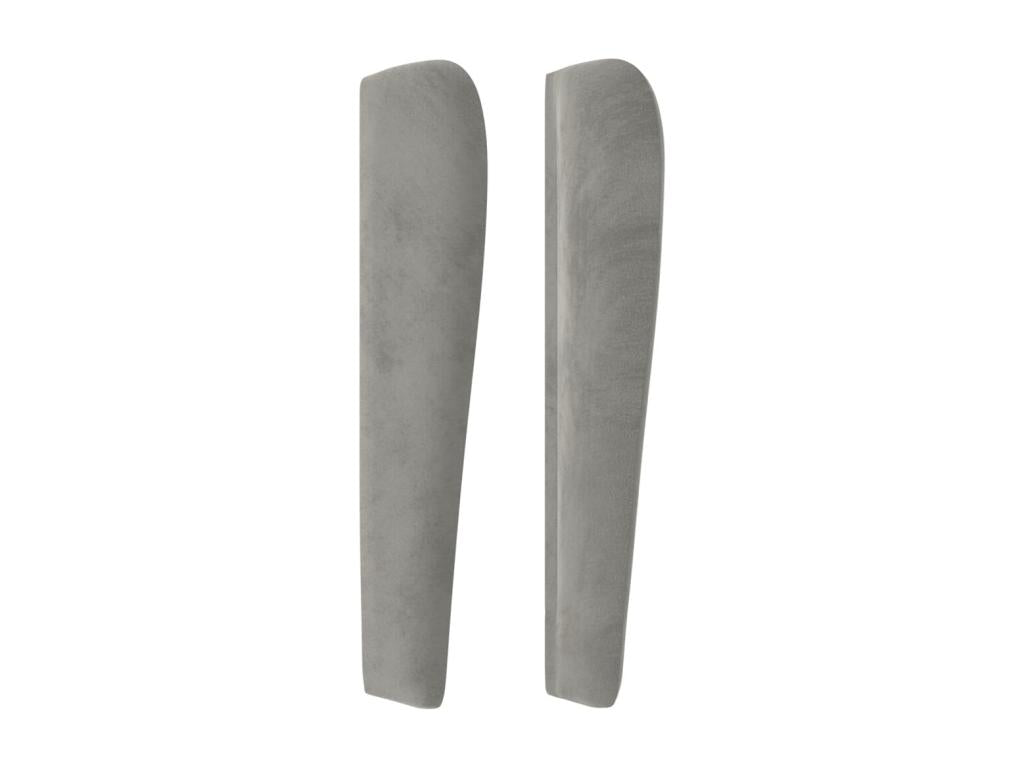 Headboard with wings, light grey, 103x23x118/128 cm, velvet, 32747UMUF