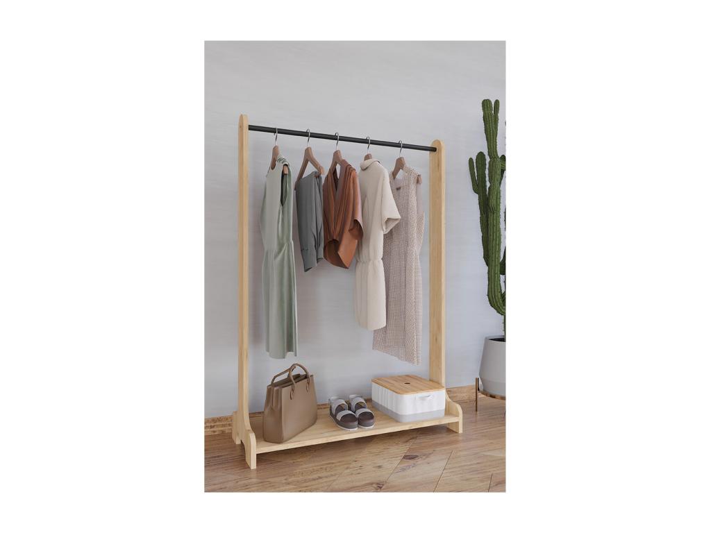 Calmetop open wooden wardrobe, walk-in closet with hanging rail, Calmetop - 128 cm, honey oak, 24668OBWY