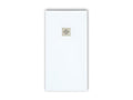Extra-flat 80x160 cm PURE shower tray in white slate-effect resin with stainless steel grate 02578IIKB