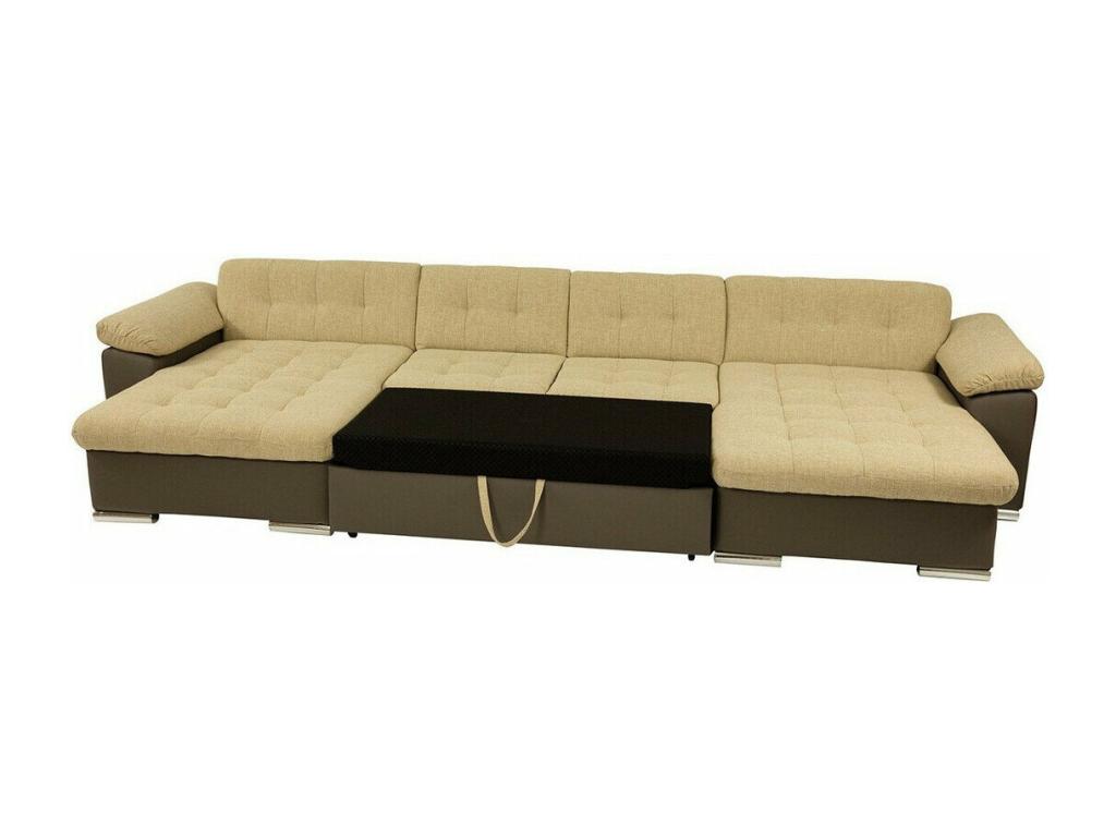 Nidchicshop 111 Corner Sofa, Brown, Sleeping Function, 375x155x76cm, 18808YPZP